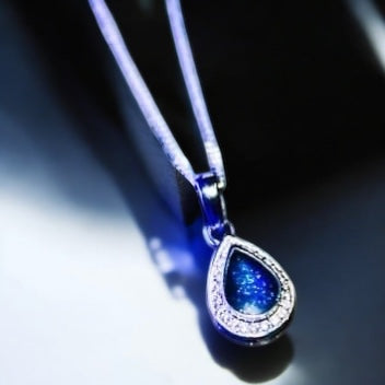 Sterling Silver CZ Teardrop Pendant on 18” chain