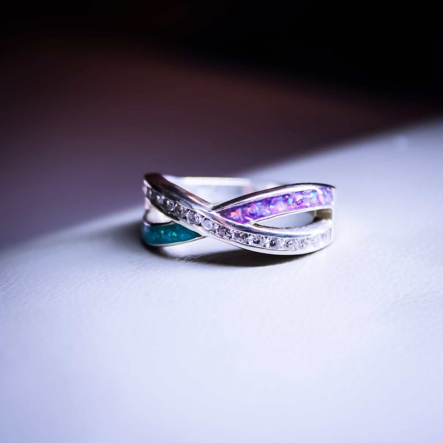 Sterling Silver CZ Infinite Wave Ring