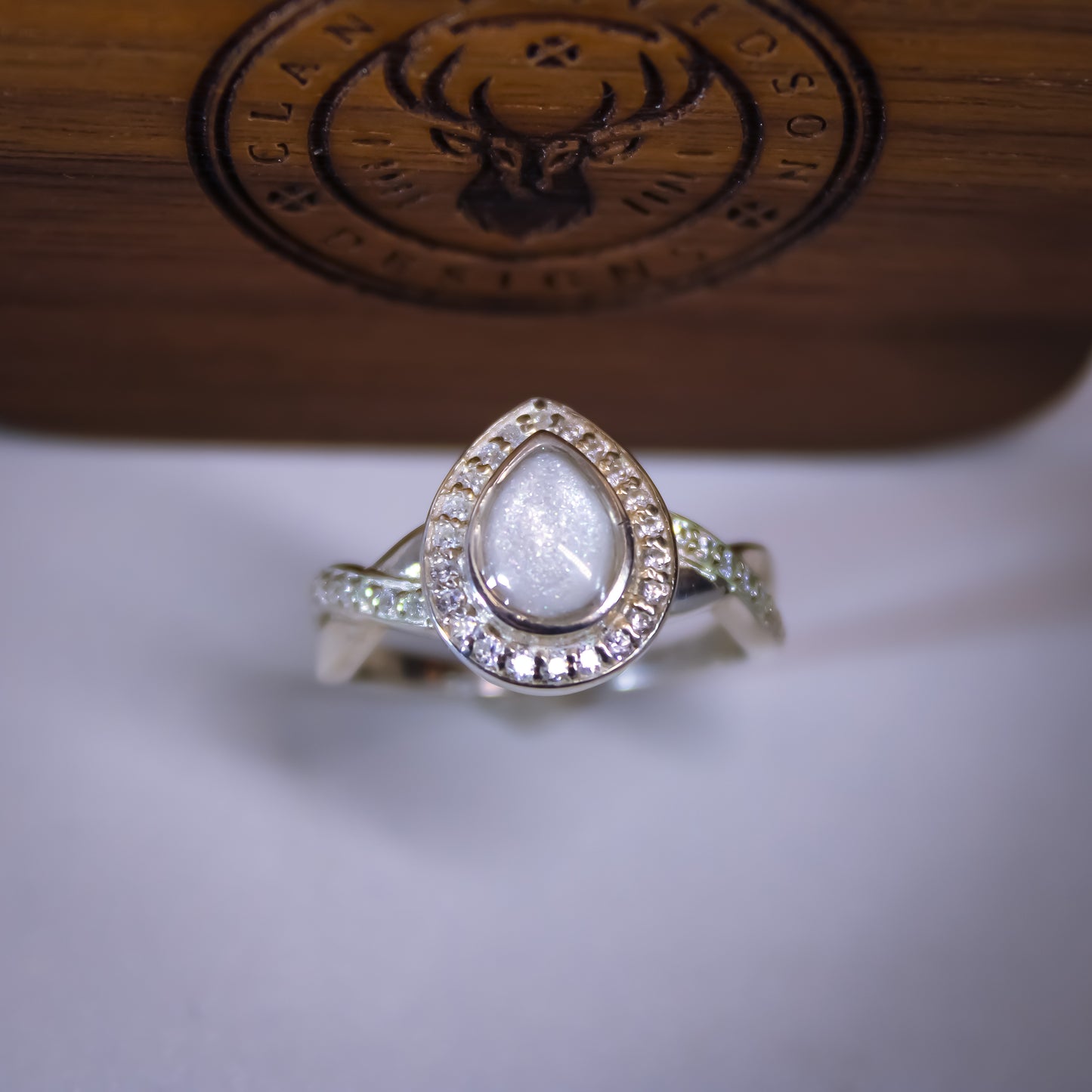 Sterling Silver Criss Cross Pear Ring