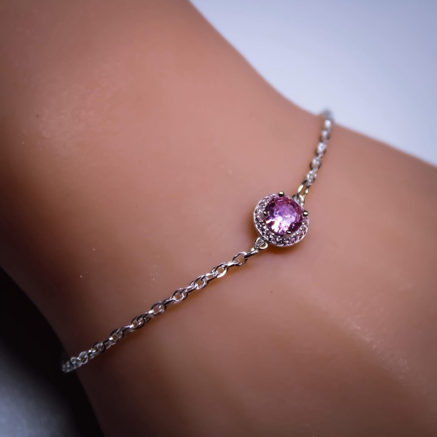 Halo Birthstone Bracelet