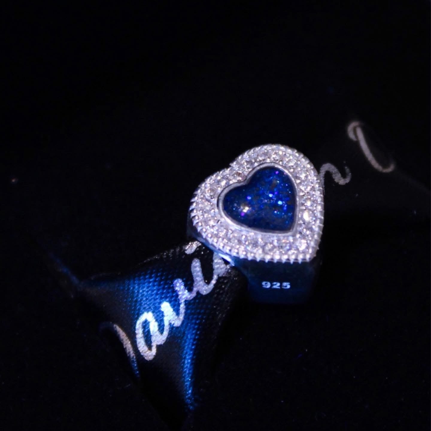 Sterling Silver Celestial Heart Bracelet Charm