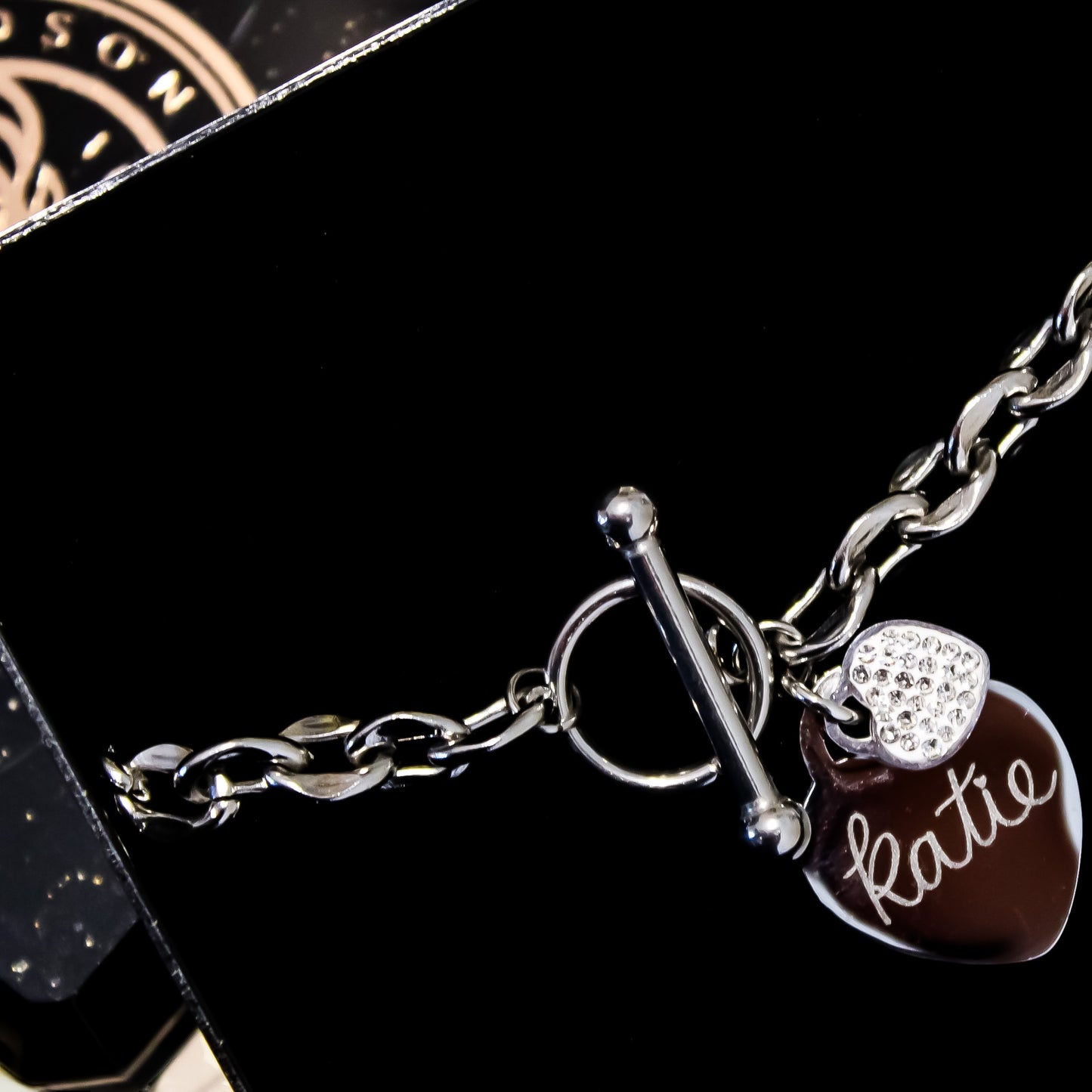 Stainless Steel 7” Engraveable Heart Bracelet