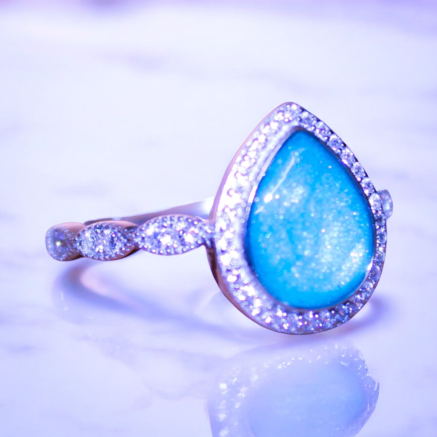 Sterling Silver CZ Marquise Pear Stacker Ring