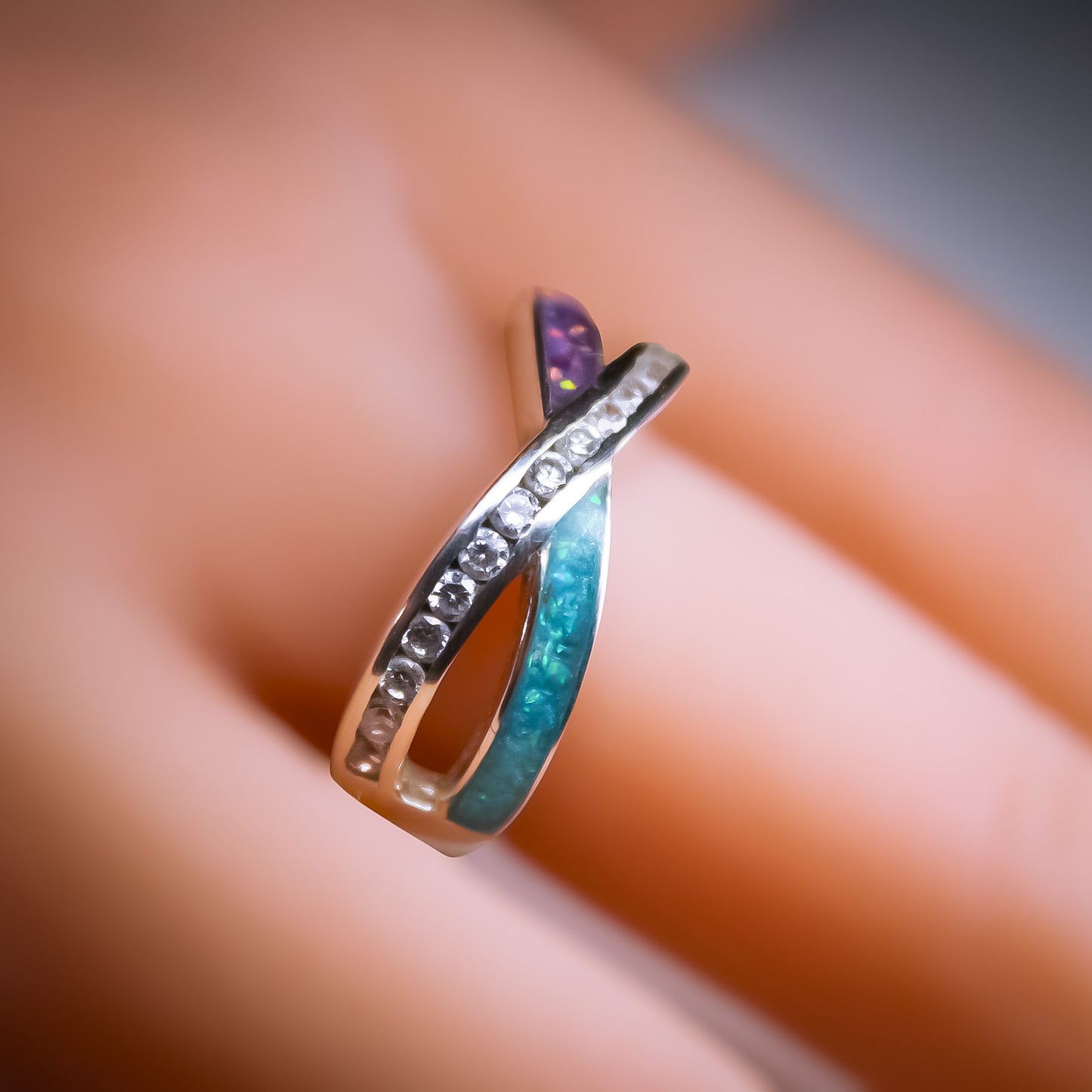 Sterling Silver CZ Infinite Wave Ring