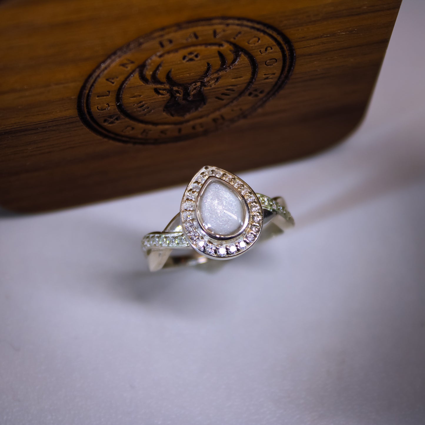 Sterling Silver Criss Cross Pear Ring