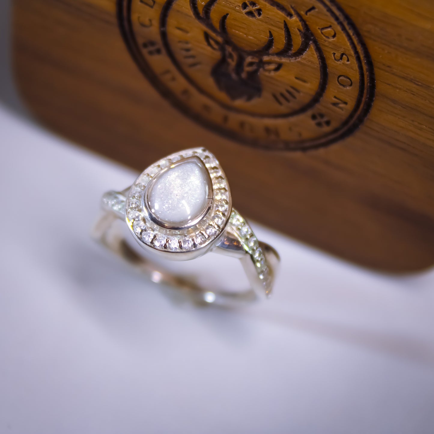 Sterling Silver Criss Cross Pear Ring