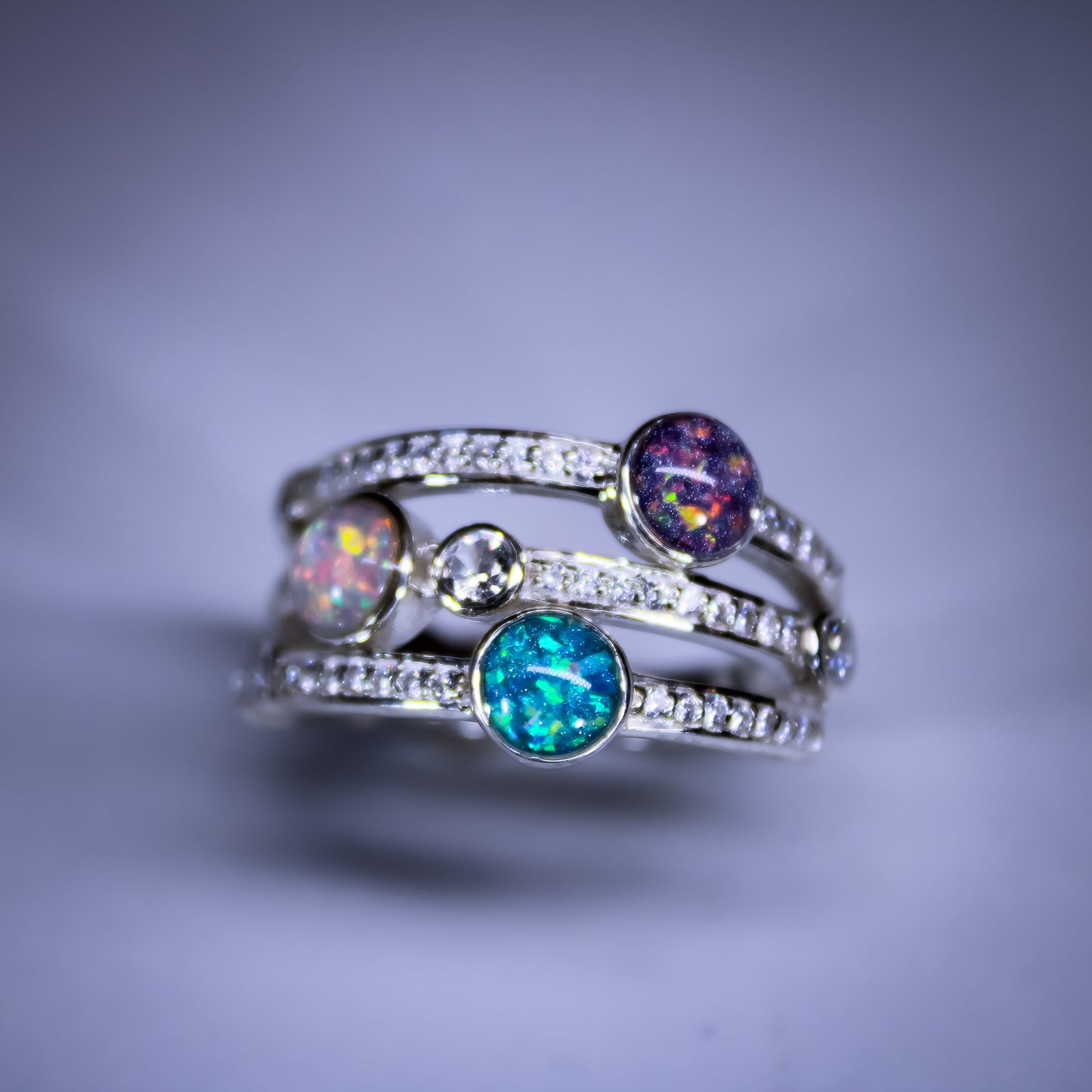 Sterling Silver “Trio Of Light” Ring