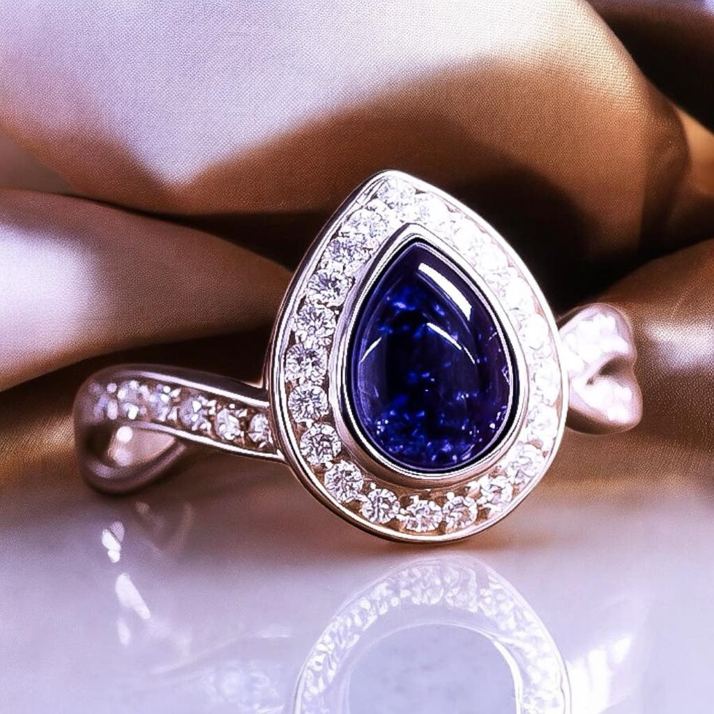 Sterling Silver Criss Cross Pear Ring