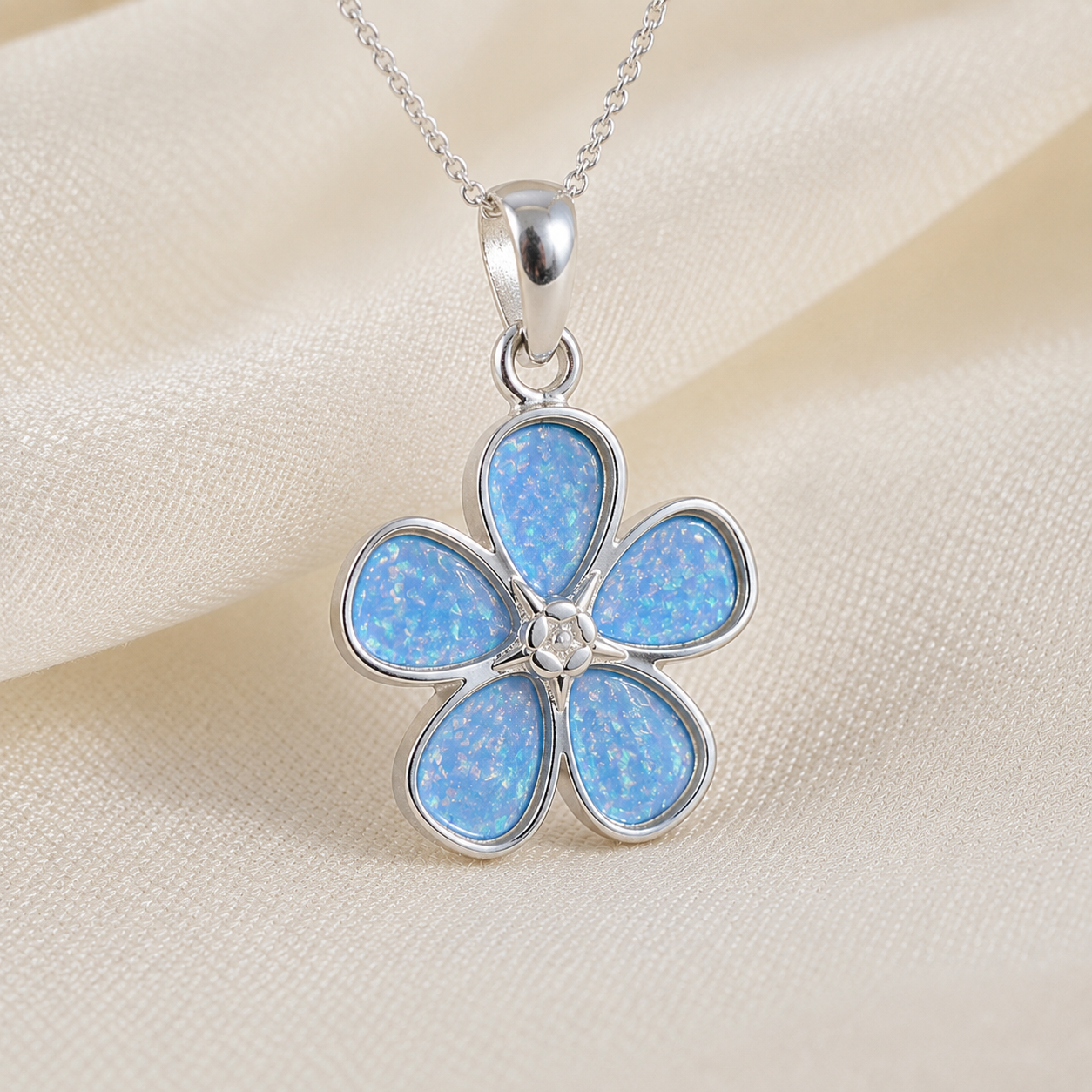 Sterling Silver Forget Me Not Pendant
