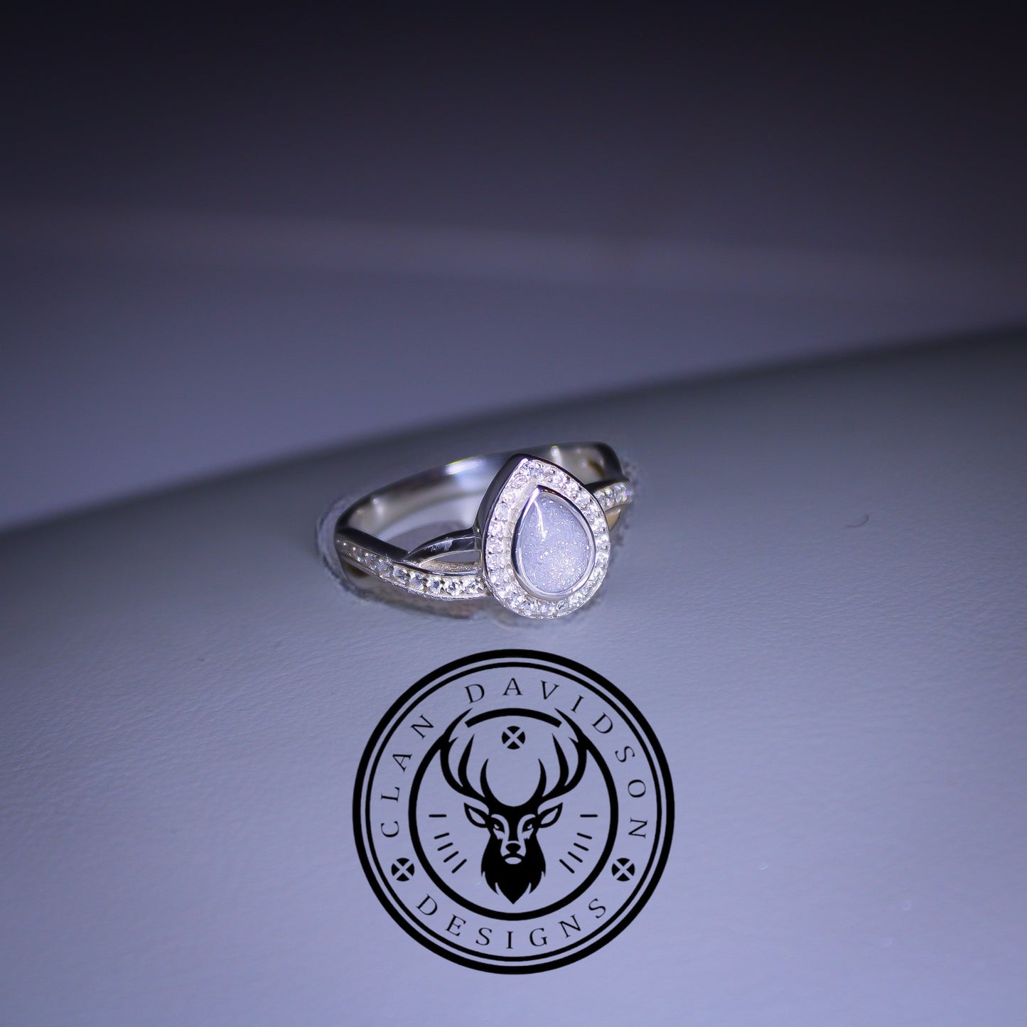 Sterling Silver Criss Cross Pear Ring