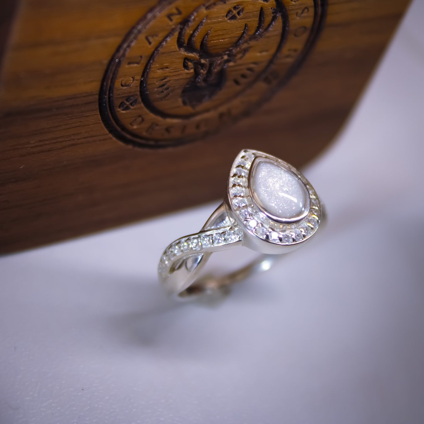 Sterling Silver Criss Cross Pear Ring