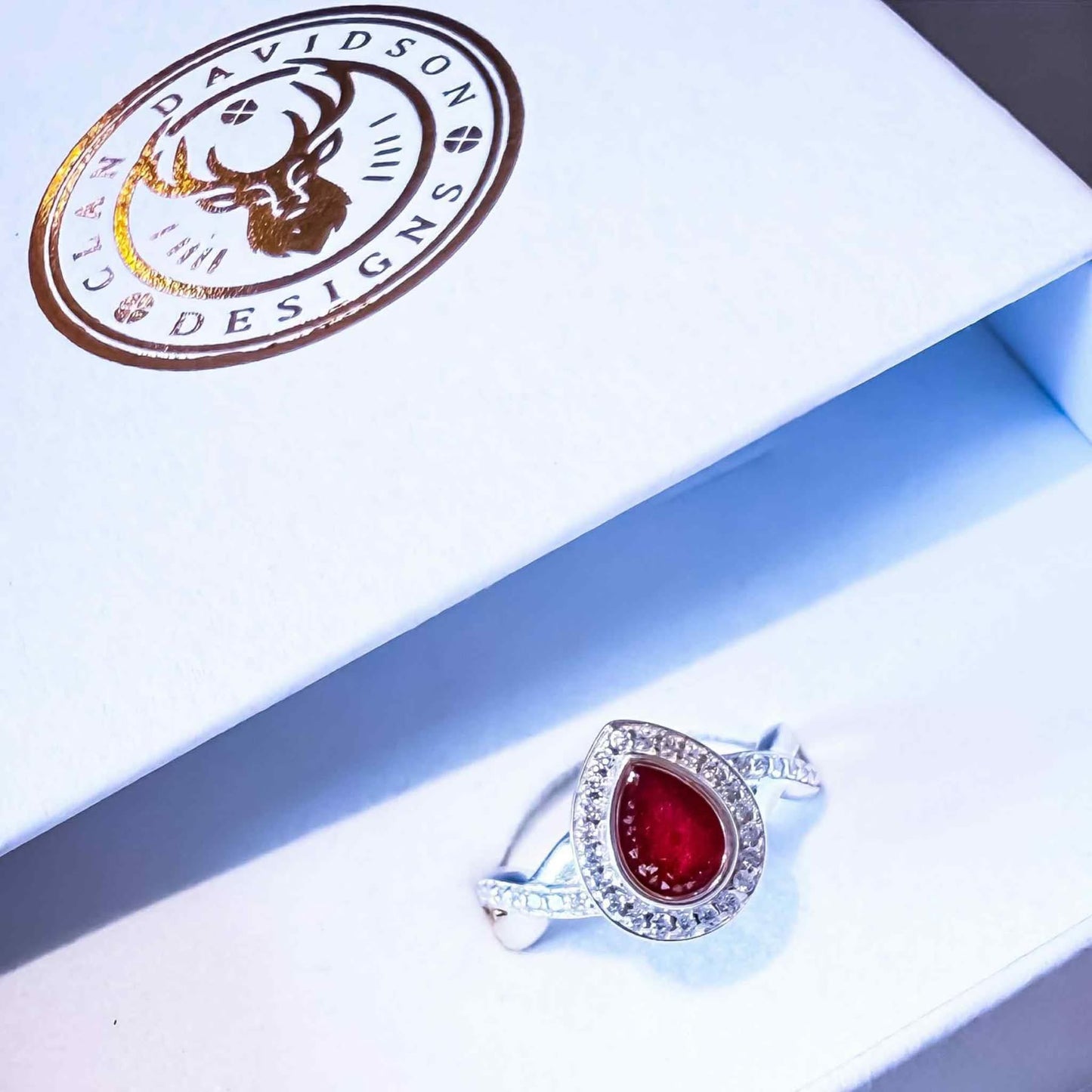 Sterling Silver Criss Cross Pear Ring