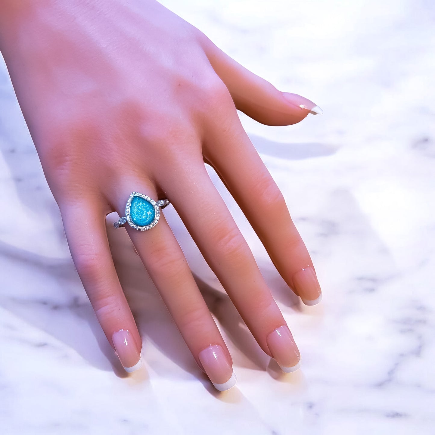 Sterling Silver CZ Marquise Pear Stacker Ring