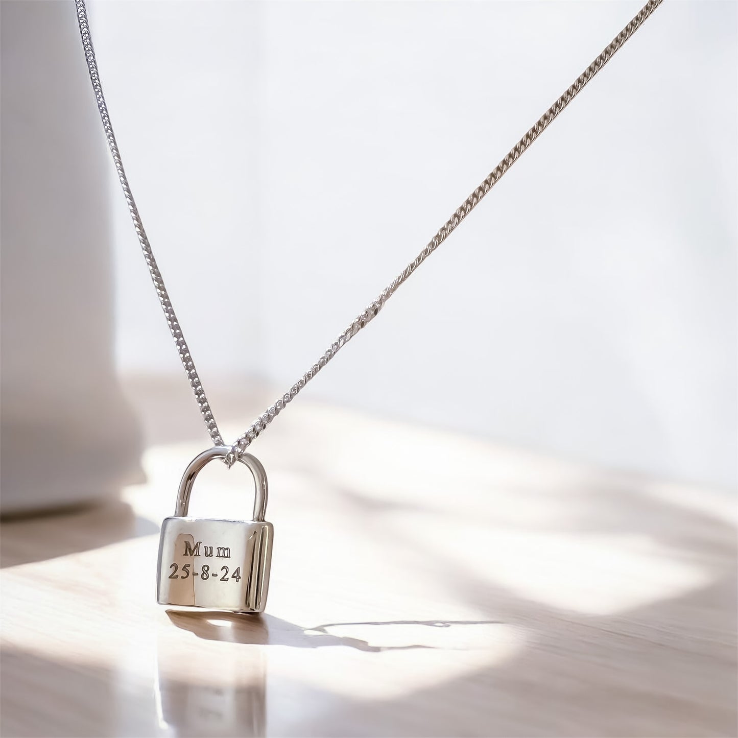 Sterling Silver Engraved “Love Lock”