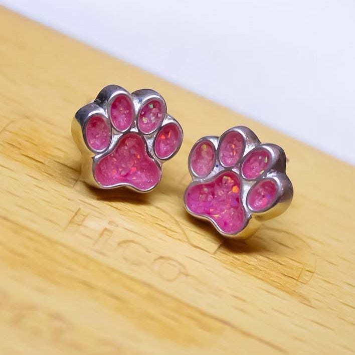Sterling Silver Paw Earrings