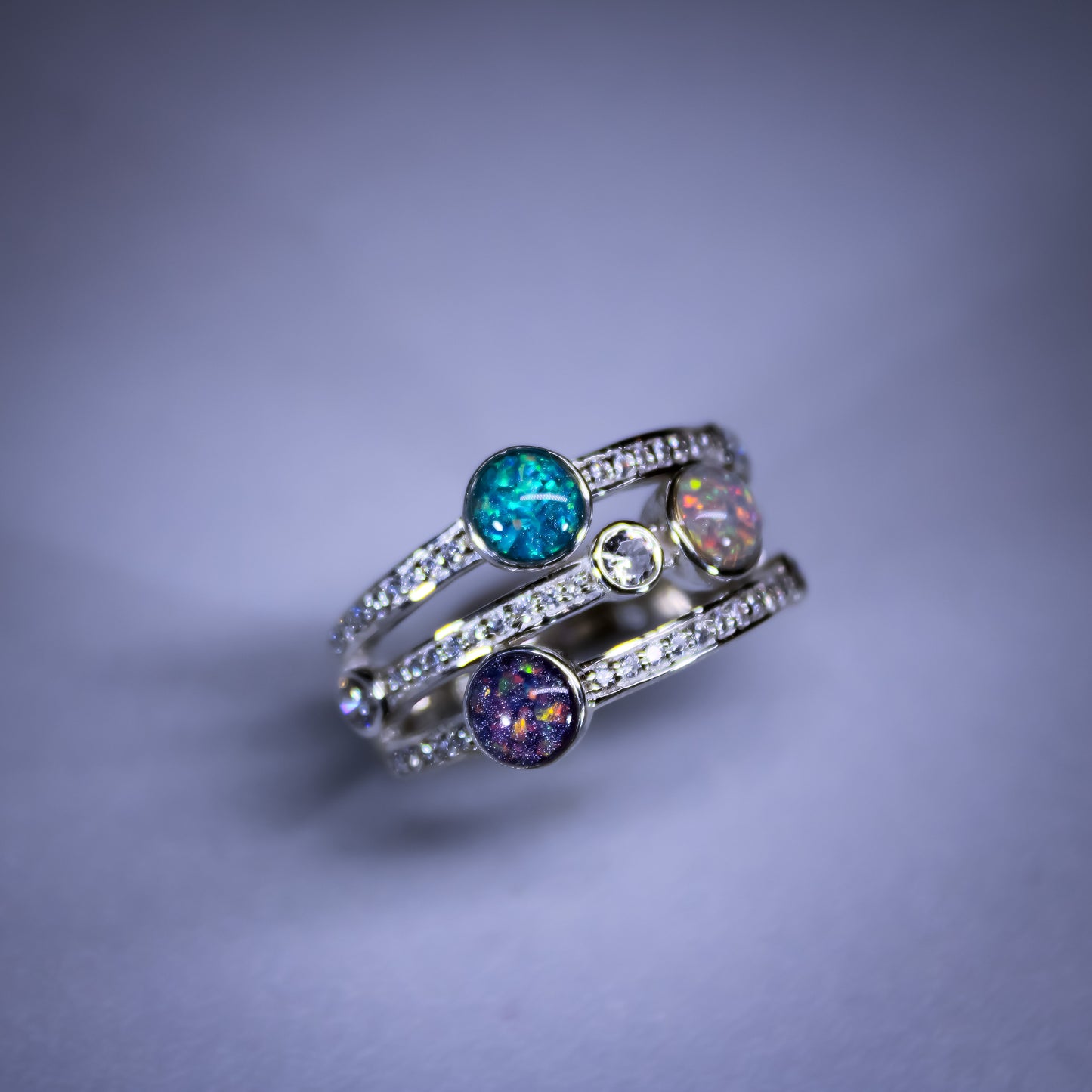 Sterling Silver “Trio Of Light” Ring
