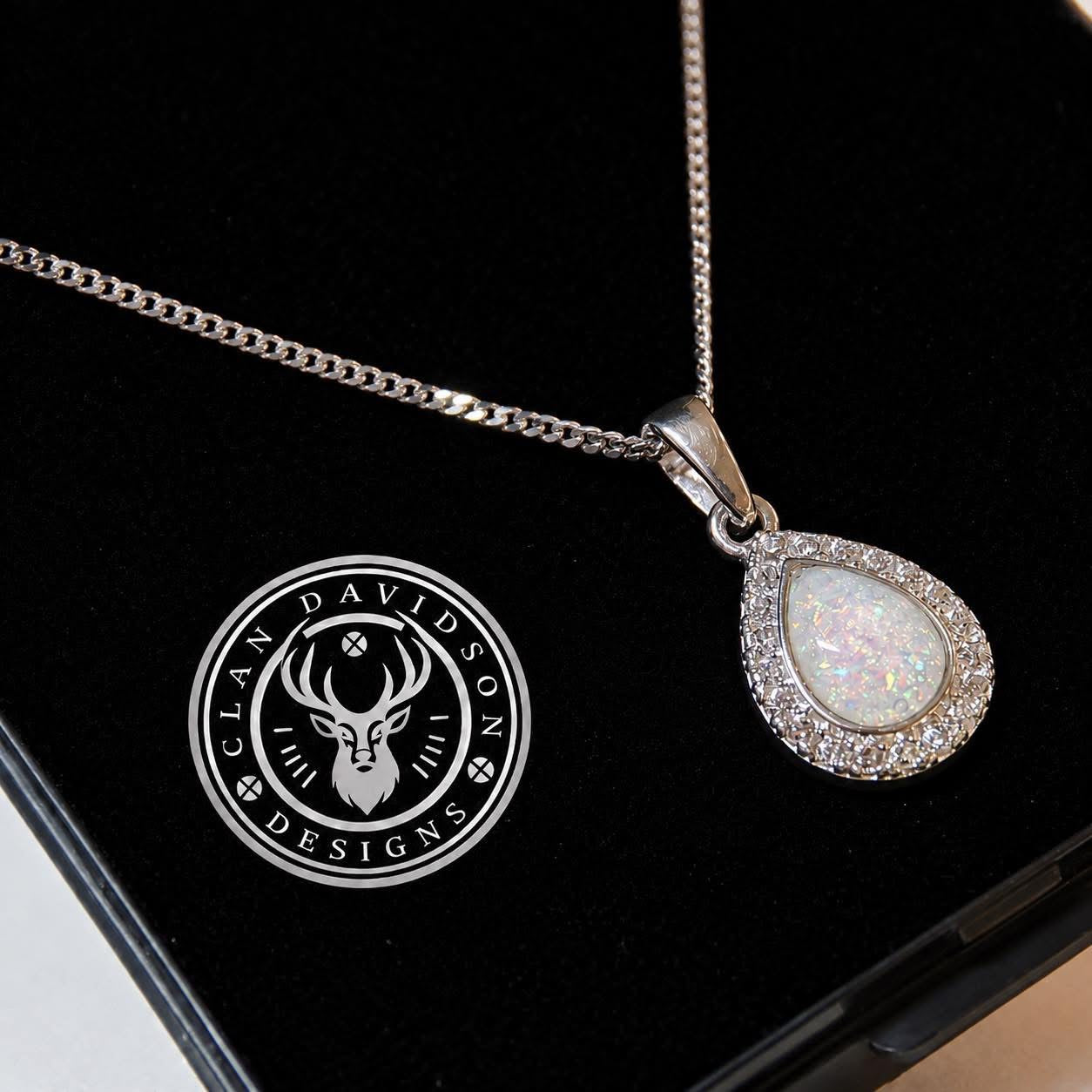 Sterling Silver CZ Teardrop Pendant on 18” chain