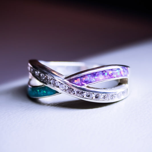 Sterling Silver CZ Infinite Wave Ring