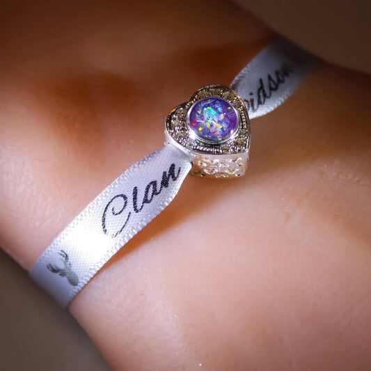 Sterling Silver CZ Heart Bracelet Charm