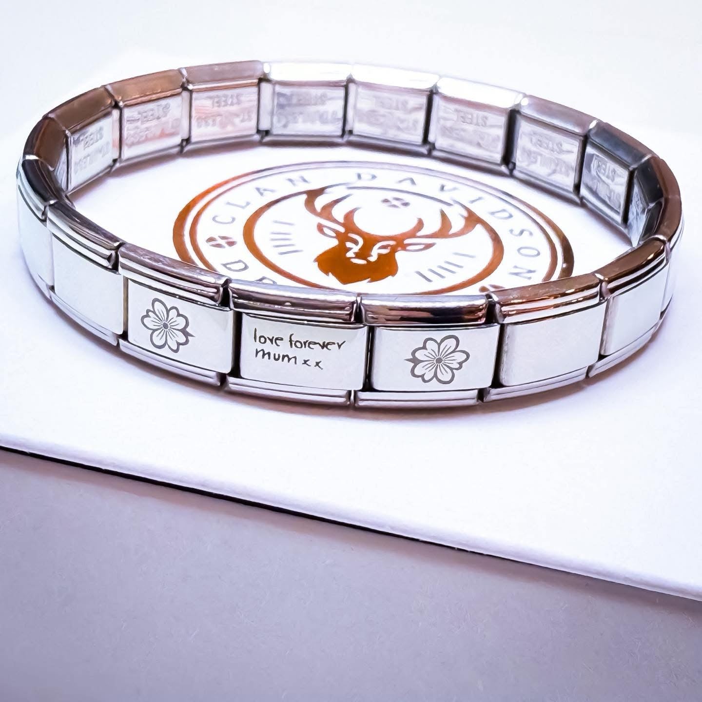 Engraved Italian Style Links & Bracelet