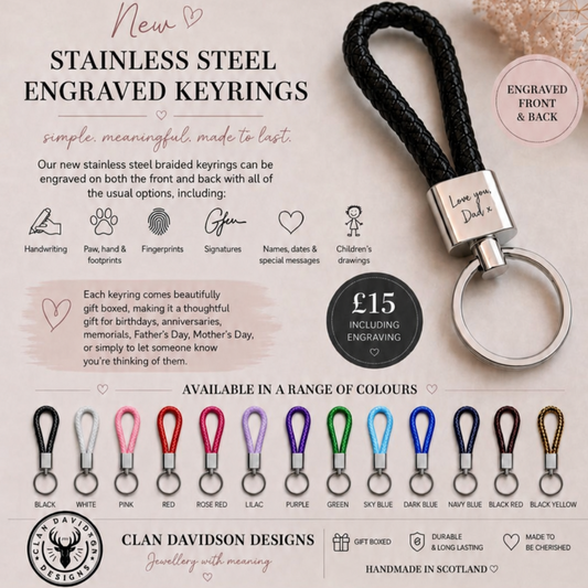 Stainless Steel Engraved Keyring