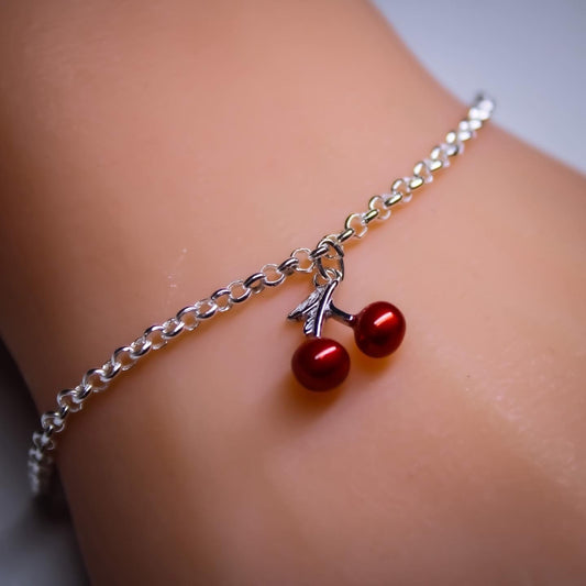 Sterling Silver Cherry Bracelet
