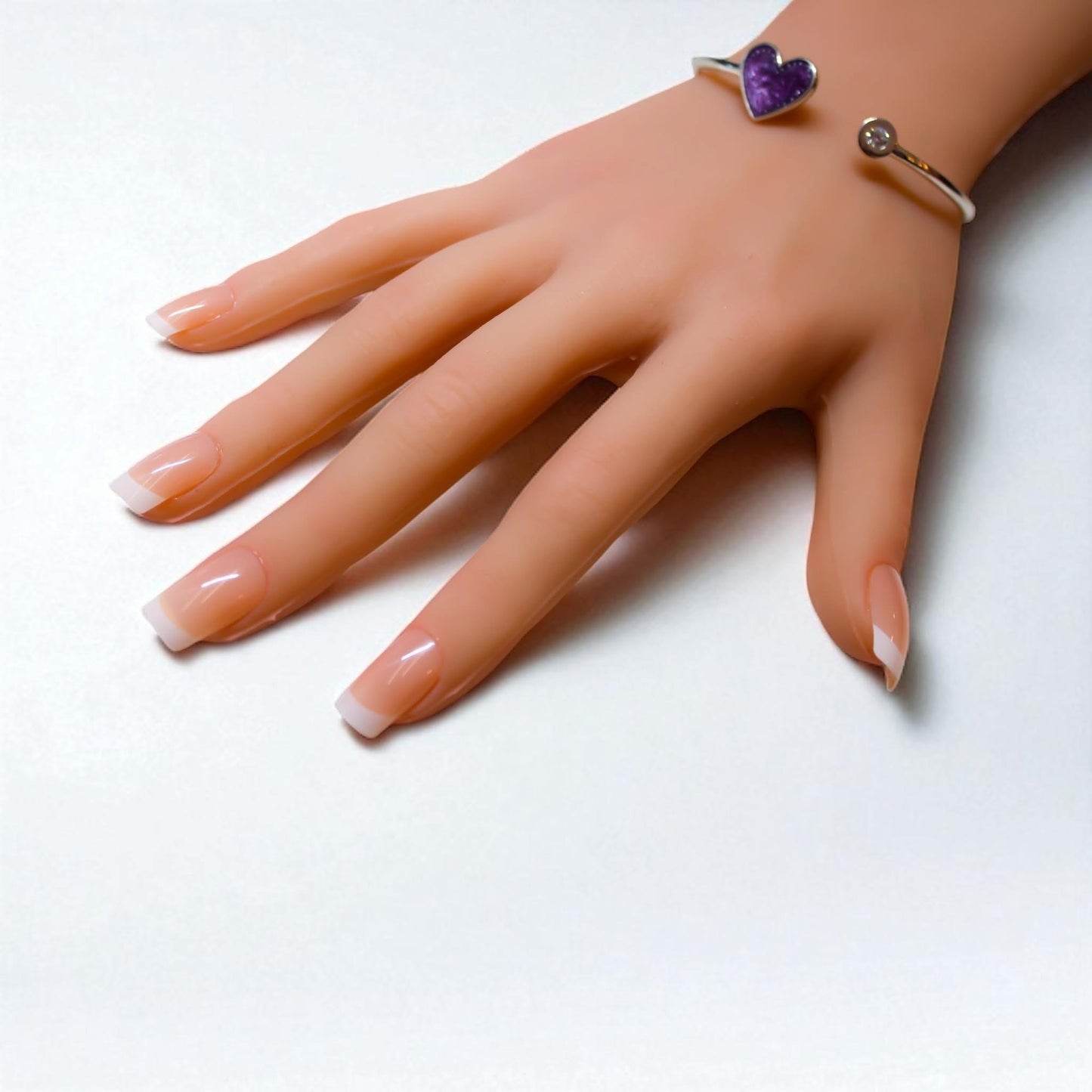 Cubic Zirconia Heart Bangle