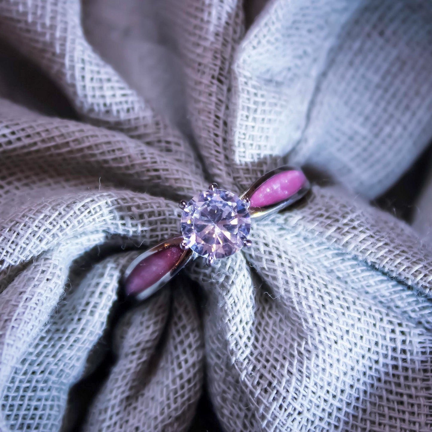 Stainless Steel Solitaire Ring