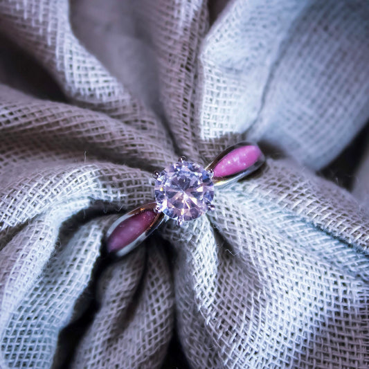 Stainless Steel Solitaire Ring