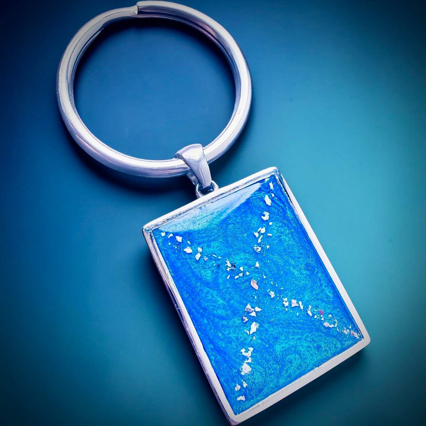 Stainless Steel Rectangle Keepsake Keyring