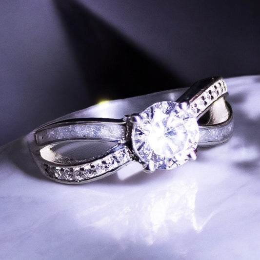 Sterling Silver CZ Solitaire Infinity Ring