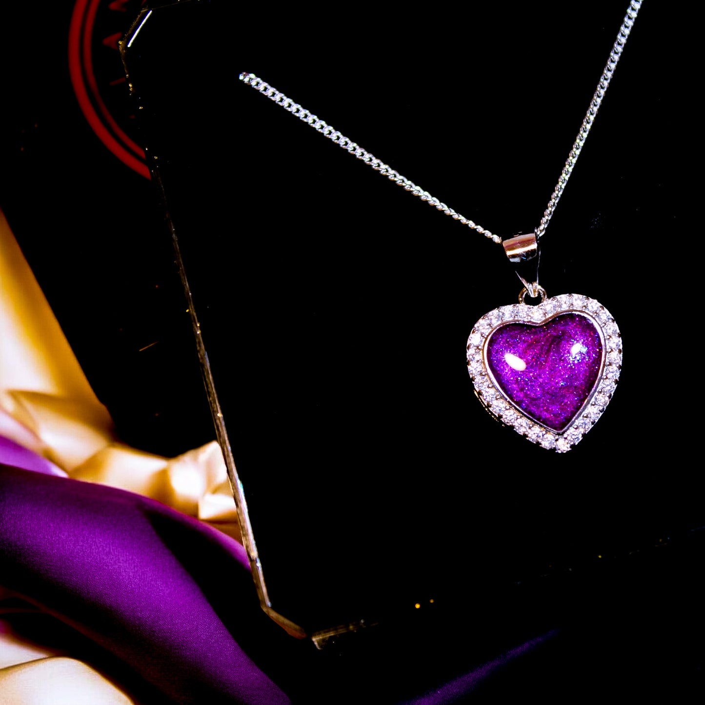 Sterling Silver CZ Halo Heart Pendant