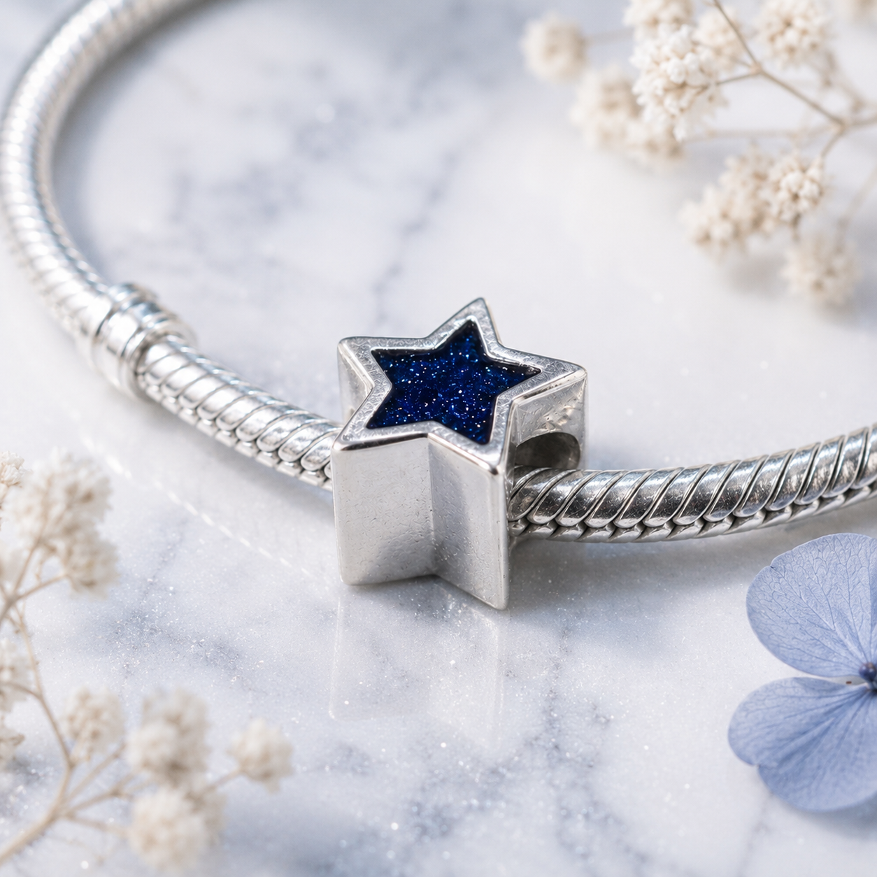 Sterling Silver Guiding Star Bracelet Charm