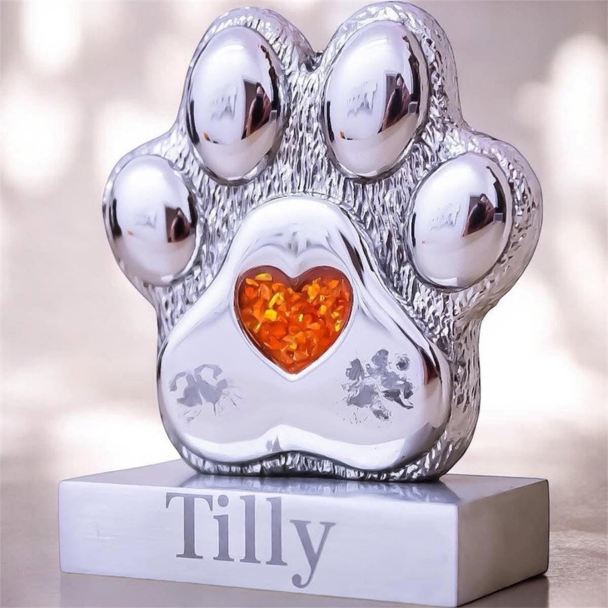 Stainless Steel Paw Print Ornament