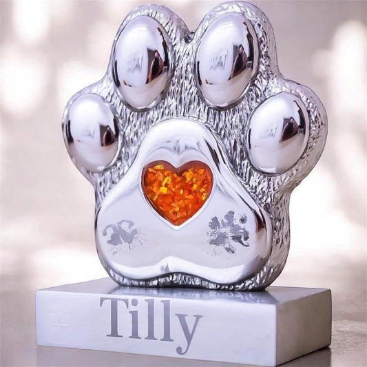 Stainless Steel Paw Print Ornament