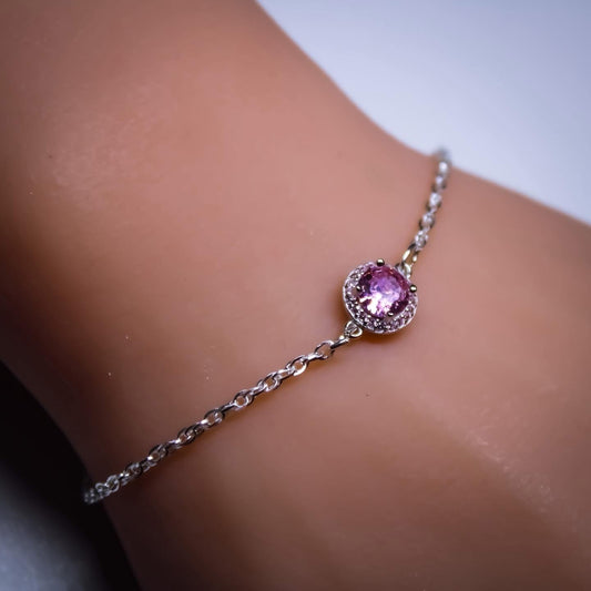 Halo Birthstone Bracelet
