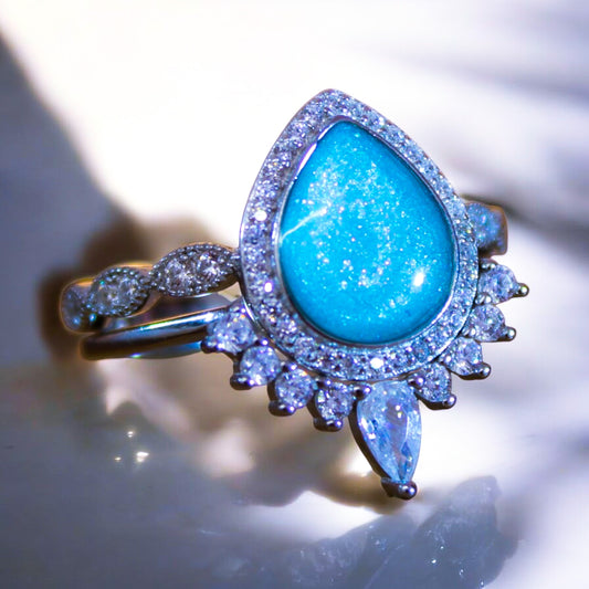 Sterling Silver CZ Marquise Pear Stacker Ring