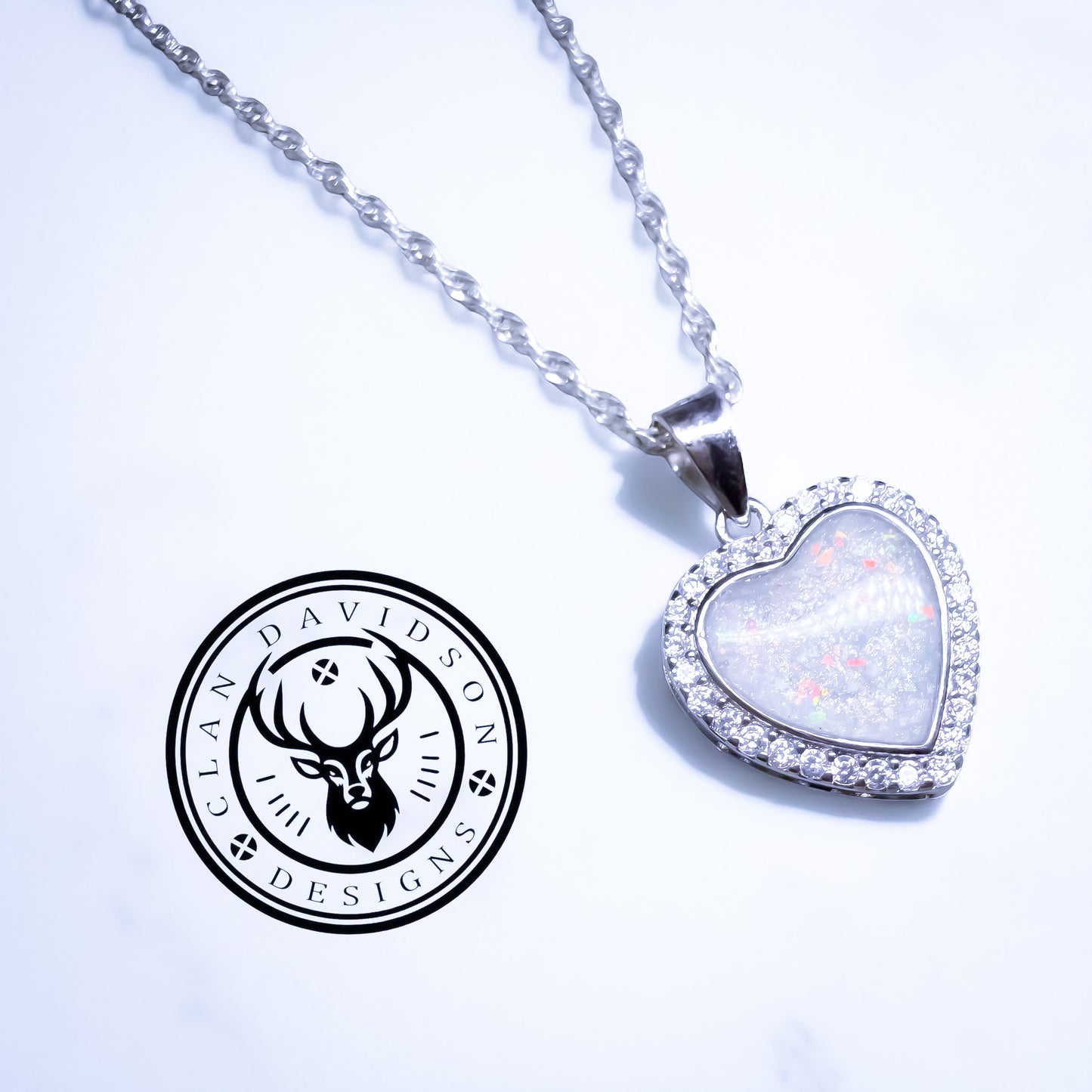 Sterling Silver CZ Halo Heart Pendant