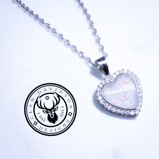 Sterling Silver CZ Halo Heart Pendant