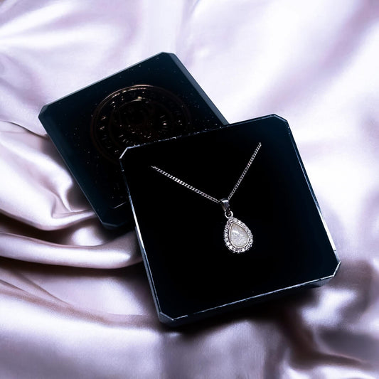 Sterling Silver CZ Teardrop Pendant on 18” chain
