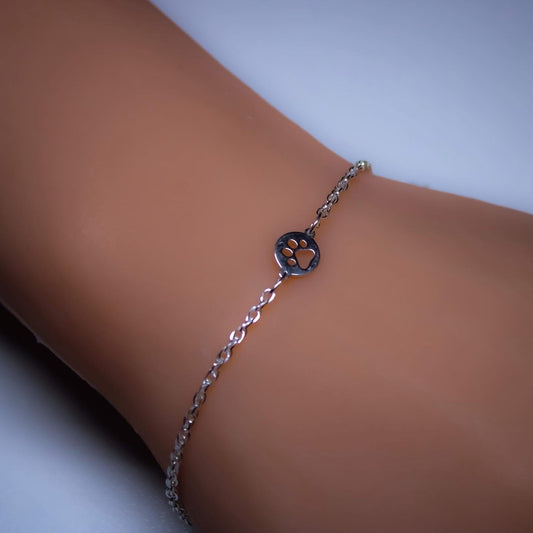 Sterling Silver Paw Print Bracelet