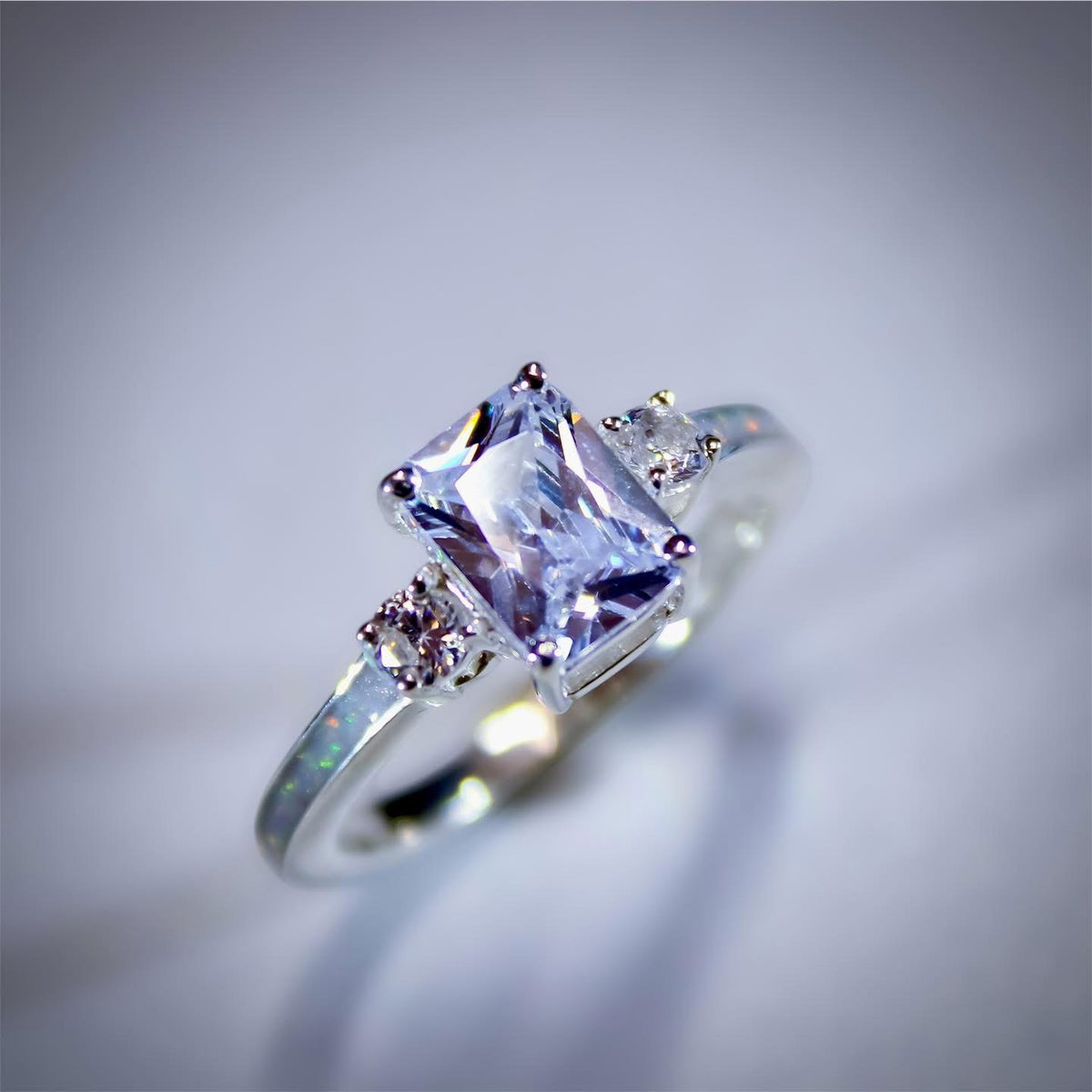 Radiant Cut Trilogy Ring