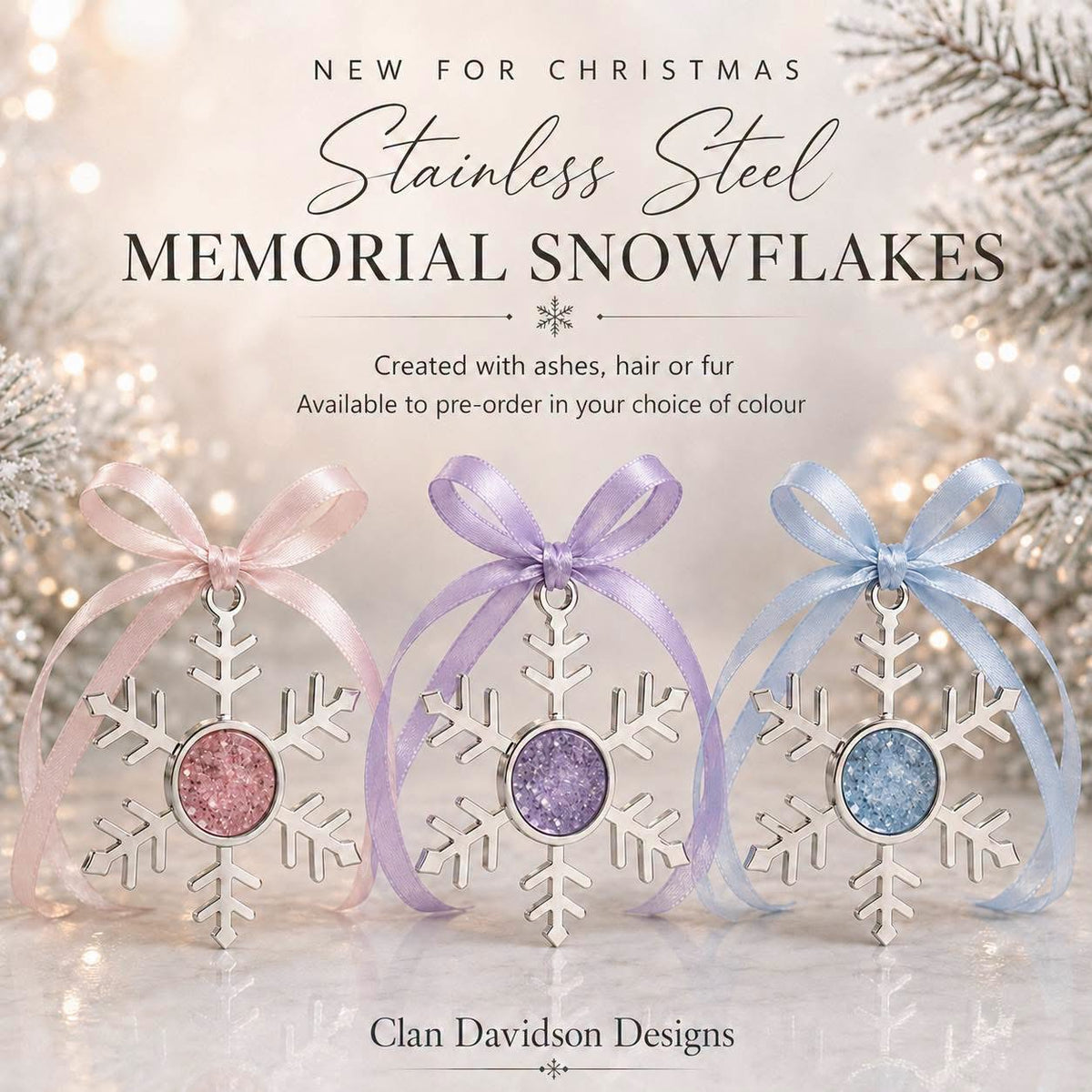Pre-Order - Stainless Steel Memorial Snowflakes