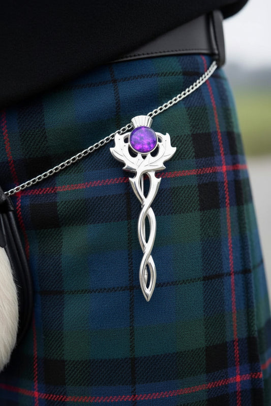 Sterling Silver Alba Thistle Kilt Pin