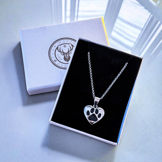 Stainless Steel 2 in 1 Pawprint Necklace/Keyring