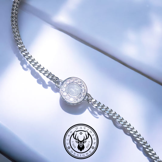 Sterling Silver CZ Halo Bracelet