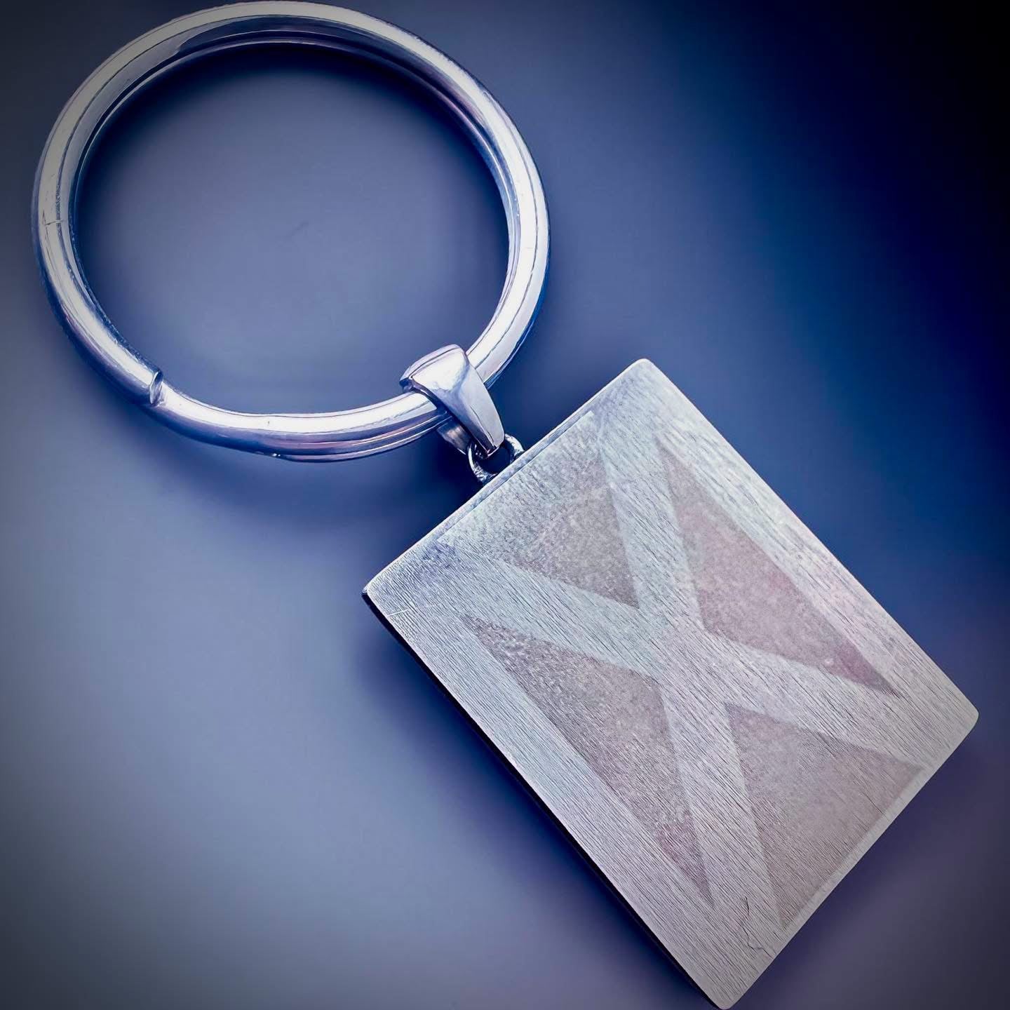 Stainless Steel Rectangle Keepsake Keyring
