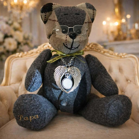 2 in 1 Angel Wing Memory Bear Pendant & Decoration