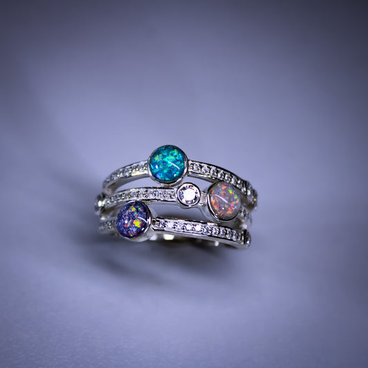 Sterling Silver “Trio Of Light” Ring