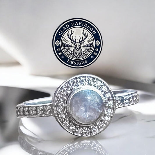 Sterling Silver CZ Halo Ring